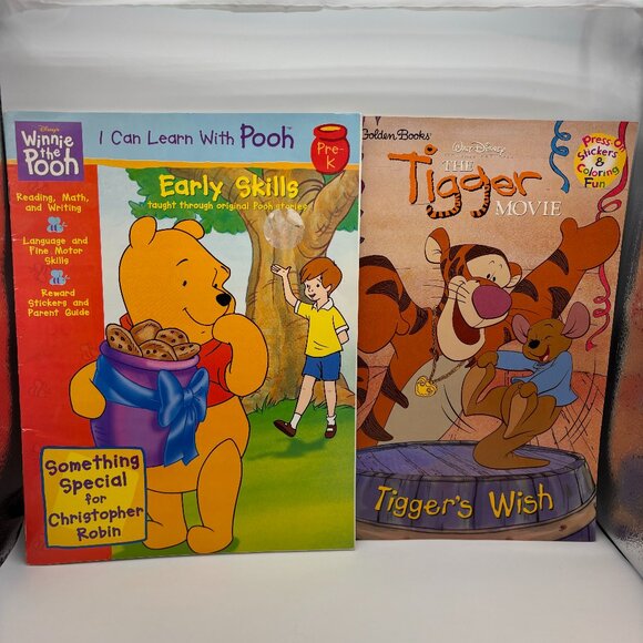 Disney Winnie the Pooh & Friends Pooh Tigger Educational Work Books w/ Stickers - Picture 1 of 11